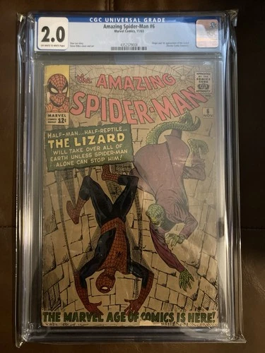 The Amazing Spider-Man #6 (Marvel Comics November 1963) 1st Lizard CGC 2.0