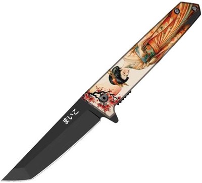 ElitEdge Linerlock A/O Maiko ABS Folding 420C Steel Pocket Knife 10A102MKY