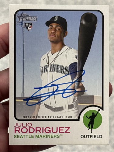 2022 TOPPS HERITAGE JULIO RODRIGUEZ REAL ONE AUTO CARD #ROA-JR RC ROOKIE