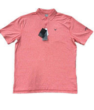 CALLAWAY Polo Golf Men Opti-Dri Coral / Pink Size L New NWT Performance