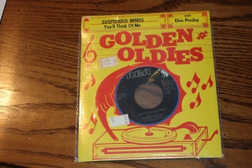 NEW VINYL 45 ELVIS PRESLEY SUSPICIOUS MIND SEALED WITH DISPLAY CARD NEW UNPLAYED