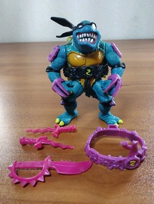 Vintage 1990 TMNT Slash Action Figure w/ Accessories VGC