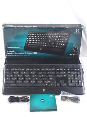 Logitech K800 Wireless Illuminated Keyboard - USB Unifying Receiver - Black