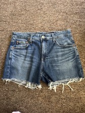 AG Adriano Goldschmied Hailey Cut-off Denim Blue Ex-Boyfriend Short sz 28R