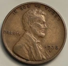 1936-S Lincoln Wheat Cent XF Scarcest 1936 Mint Sharp Detail BN2150