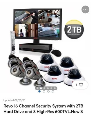 Revo 16 Channel Security System with 2TB Hard Drive and 8 High-Res 600TVL...