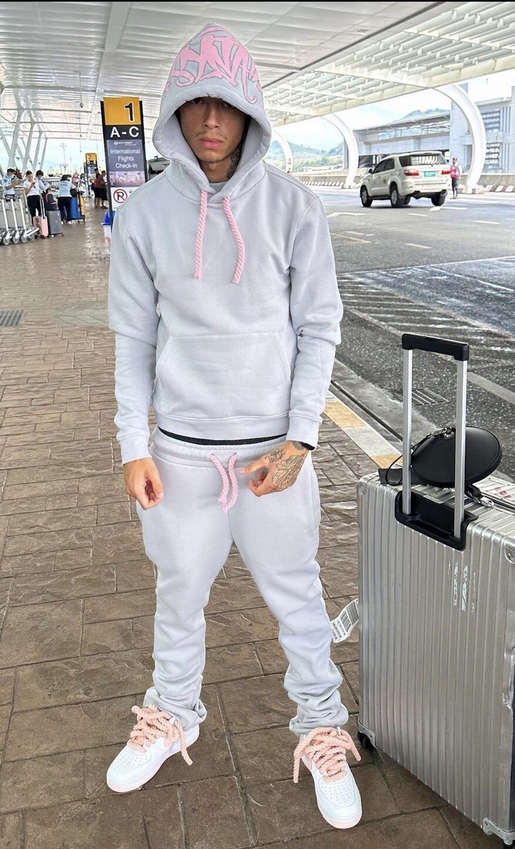 Syna world central cee tracksuit grey and pink size S brand new image 4