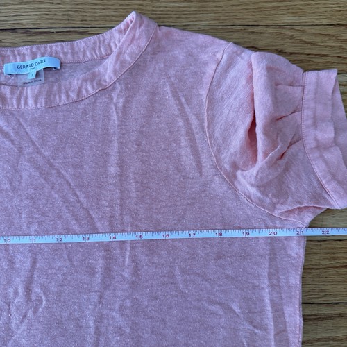 Gerard Darel Women's 100% Linen Tee Shirt Top SZ 3 Short Sleeve Coastal Beach - Picture 4 of 10