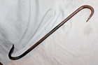 Lot Antique Hand Forged Wrought Iron 15" and 9" Butcher Hooks + Hatchet + Pedal — photo 2