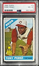 1966 Topps #72 Tony Perez PSA 4 Rookie Cup Card. rookie card picture
