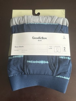 Goodfellow and Co. 2 Pair Boxer Briefs Navy/Green Size Large - L (36/38)