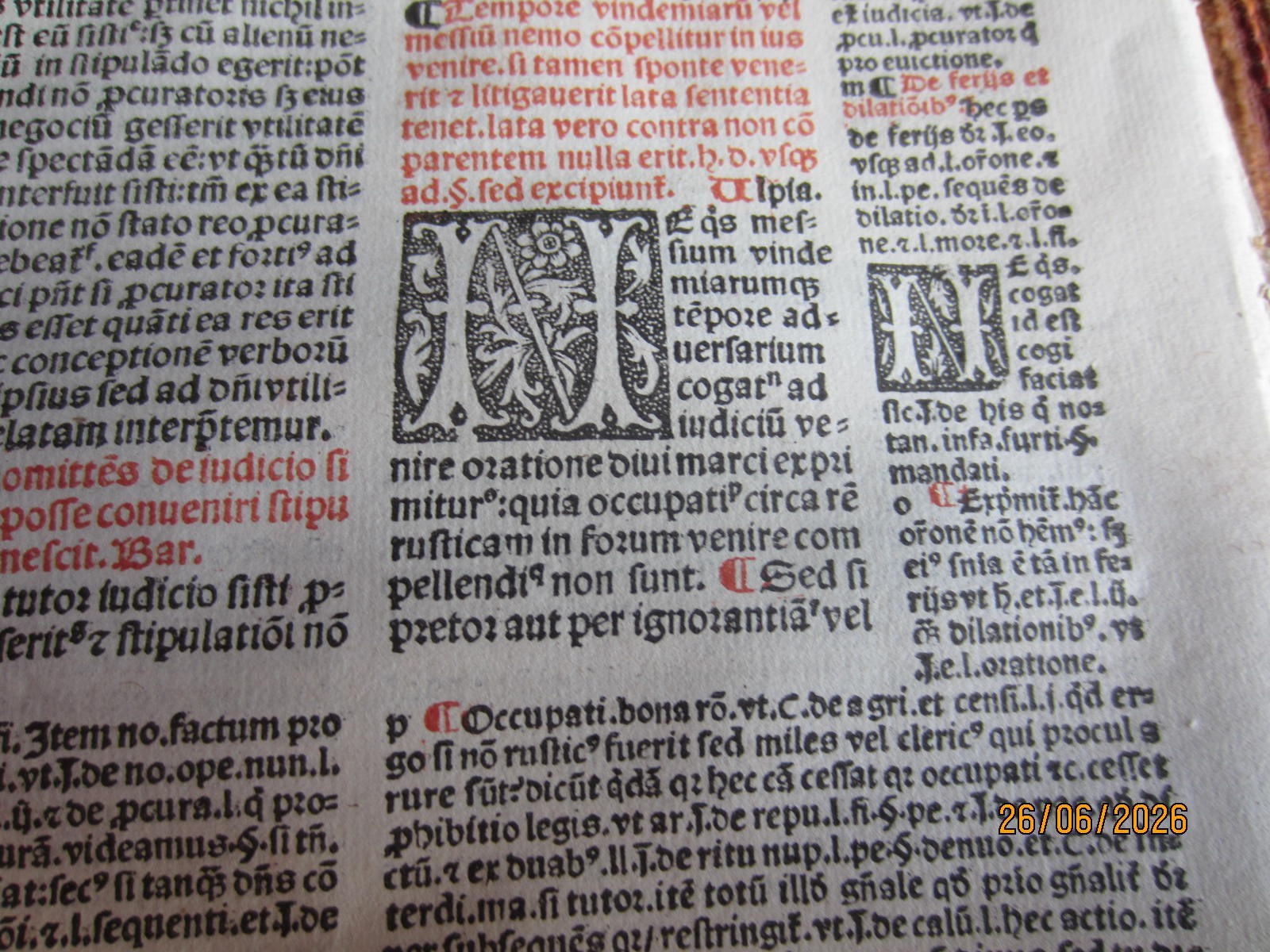 1523-3 SHEETS.POST-INCUNABLE.Digestum vetus quinquaginta librorum pandectarum. 3