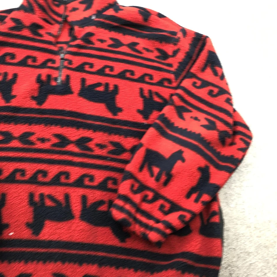 Pullover polar Timberline vintage para hombre grande rojo negro caballo suroeste años 90 Foto 3 de 4