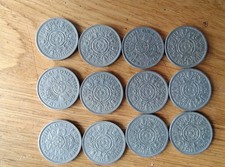 SILVER FLORINS/ TWO SHILLINGS Georgian Elizabethian bundle 12 in total