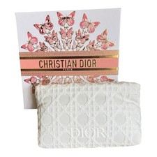 Christian Dior Beauty White Embroidered Cosmetic Pouch Butterfly Gift Box 2026