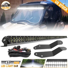 Straight 42" LED Light Bar Roof Mount Wire Kit For Can-Am Commander 1000/800 Max