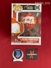 Dustin Faith signed IT: Welcome to Derry Blood Pennywise Funko Pop #1856 Beckett