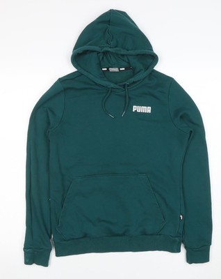 Puma Damen Pullover Hoodie grün M Baumwollmischung Freizeit Sportbekleidung