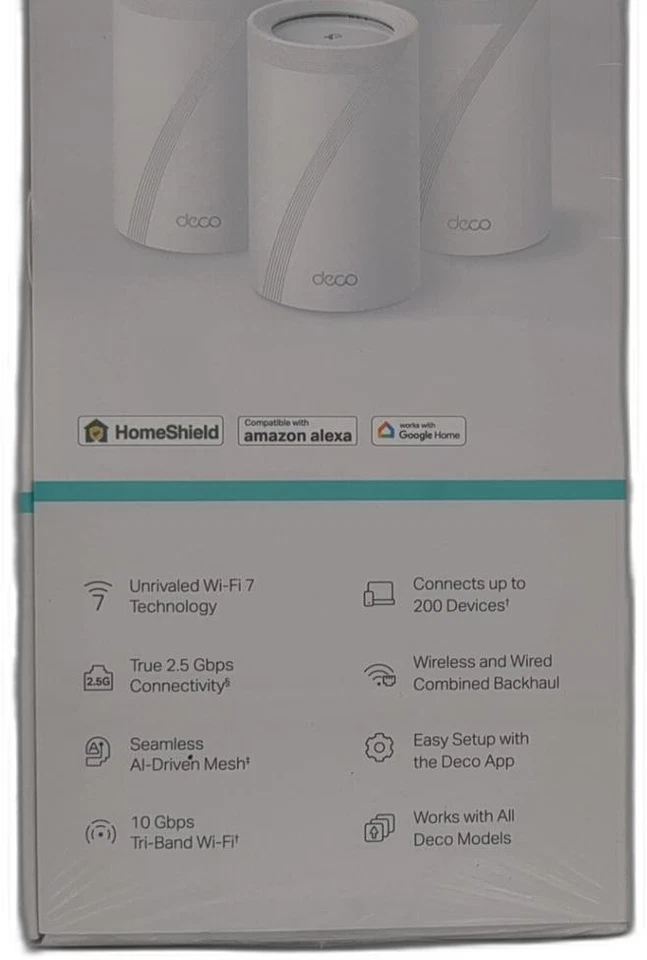 Tp-link Deco Be63 Tri-band Wifi 7 Be10000 Whole Home Mesh System - 6-stream 10 - Image 4 of 4
