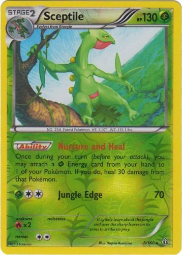 Near Mint x 1 Sceptile - 8/160 - Rare - Reverse Holo Primal Clash