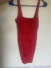 Red Heart Bodycon Dress Size S/M