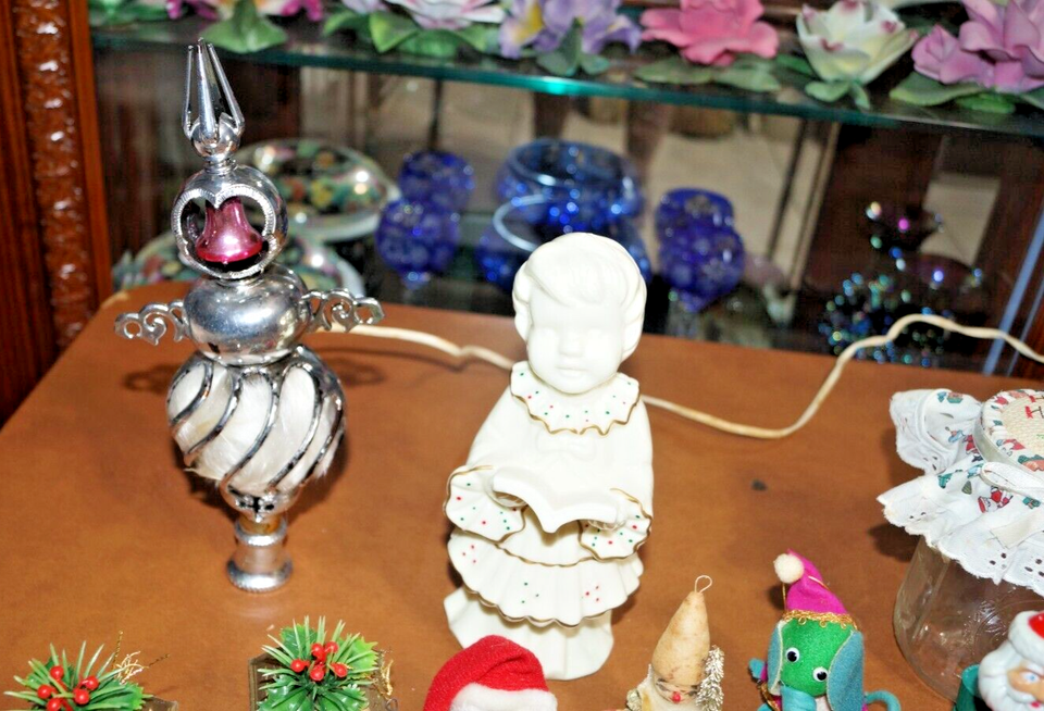 Vintage Christmas Mixed Lot of 18 pcs Tree Top Spun Glass Angel Hair