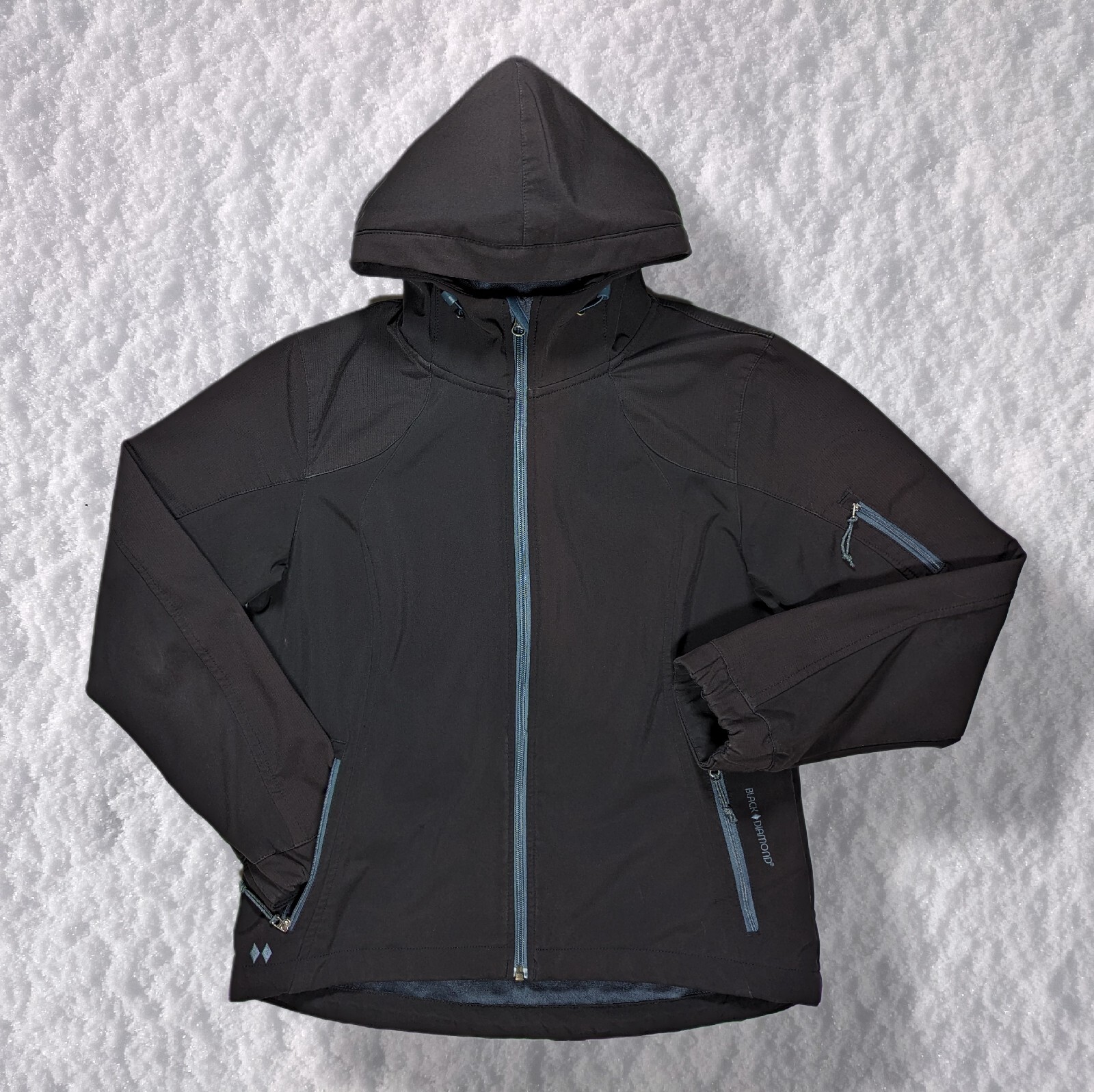 Black Diamond Softshell Jacket Double Diamond Hoo… - image 1