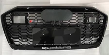 For Audi A6 S6 C8 2019-2025 Honeycomb Front Grille With ACC Hole Black RS6 Style