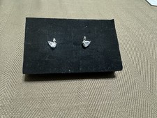 925 Sterling Silver Swan Design Earrings