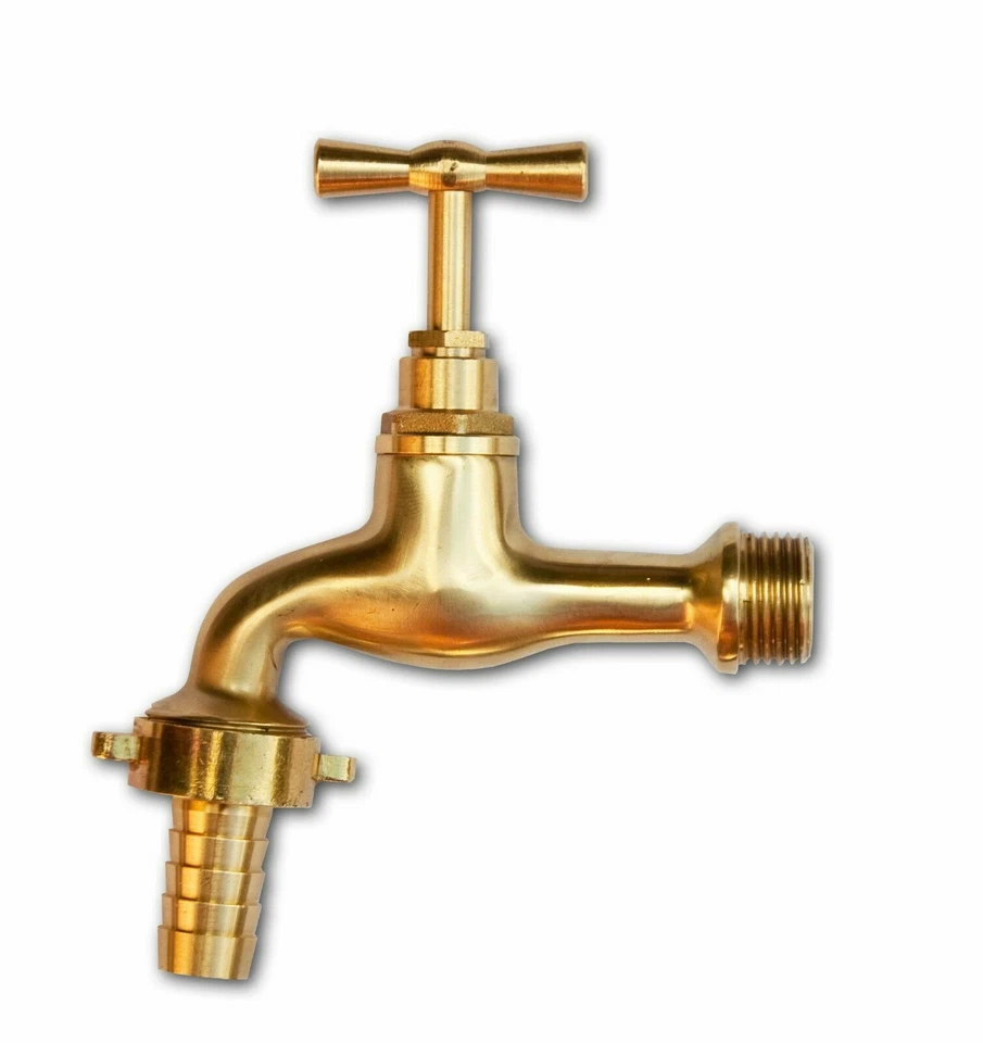 QUANTUM GARDEN 1/2" Solid Polished Brass Tap Faucet Mixer Basin Garden Bathroom Kitchen