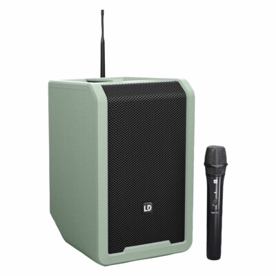 LD Systems ANNY 8'' Portable PA DJ Gig Speaker w Handheld Mic Adventure Green