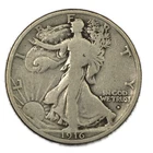 1916-D Very Good VG+ Walking Liberty Silver Half 50c Denver