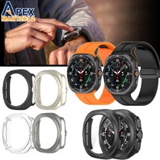 For Samsung Galaxy Watch Ultra 47mm PC Case with Screen Protector Silicone Band