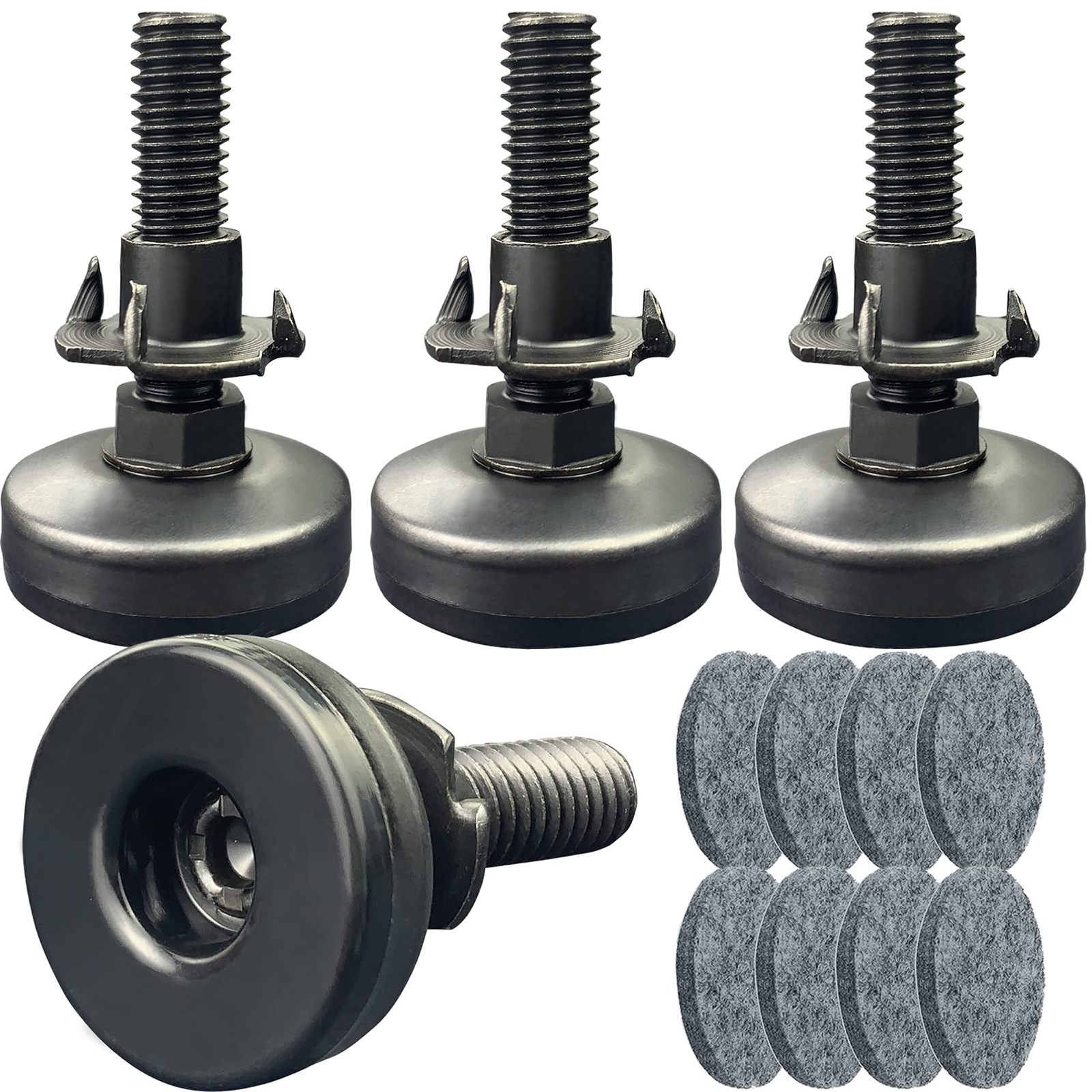 3/8" Threaded Leveling Feet Adjustable Table/Furniture Feet Levelers Screw on He