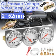 Universal 2 52mm Chrome Mechanical 3 Gauge Kit W Panel Water Oil Volt Sbc Bbc Universal 2 52mm Chrome Mechanical 3 Gauge Kit W Panel Water Oil Volt Sbc Bbc