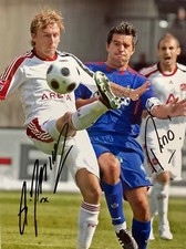 Daniel Gygax & Javier Pinola - FCN - Autograph Original - Large Photo 20x25cm