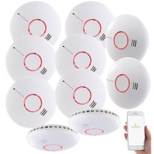 VisorTech 10er-Set WLAN-Rauch- & Hitzemelder mit weltweiter App-Benachrichtigung