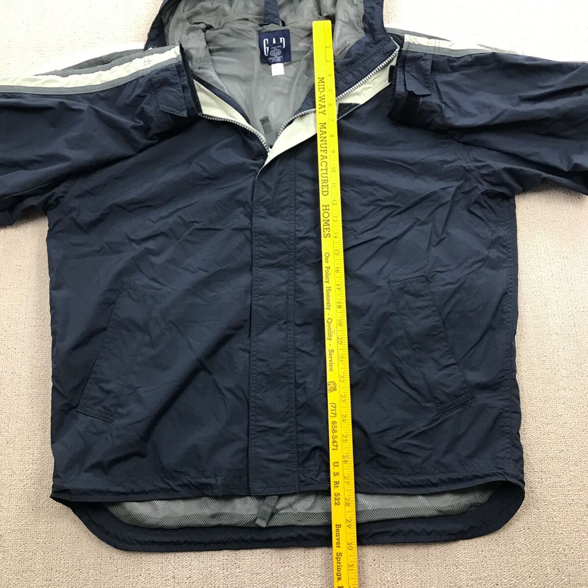 VINTAGE Gap Jacket Mens Large Blue Nylon Hooded Y2K Relaxed VINTAGE Gap Jacket Mens Large Blue Nylon Hooded Y2K Relaxed