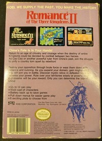 Romance of the Three Kingdoms II (Nintendo Entertainment System, 1991) NES CIB