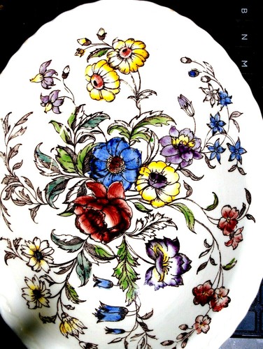 Vernon Kilns Calif May Flower Hand painted Bowl Serving Plate Antique Vintage - Picture 2 of 12