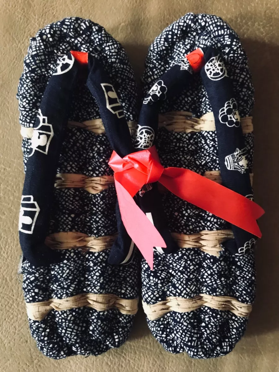 Women s JAPANESE SLIPPERS SANDALS From Japan Blue HandMade