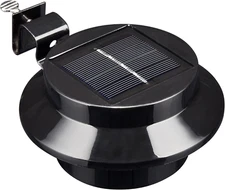 Outdoor Solar Gutter Light 3 LED Deck Fence Lights Waterproof with Bracket Wall 