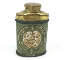 Antique Cashmere Bouquet Talc Powder Tin Trial Size Full 2in Litho wear 1910s