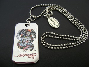 ed hardy dog tag necklace