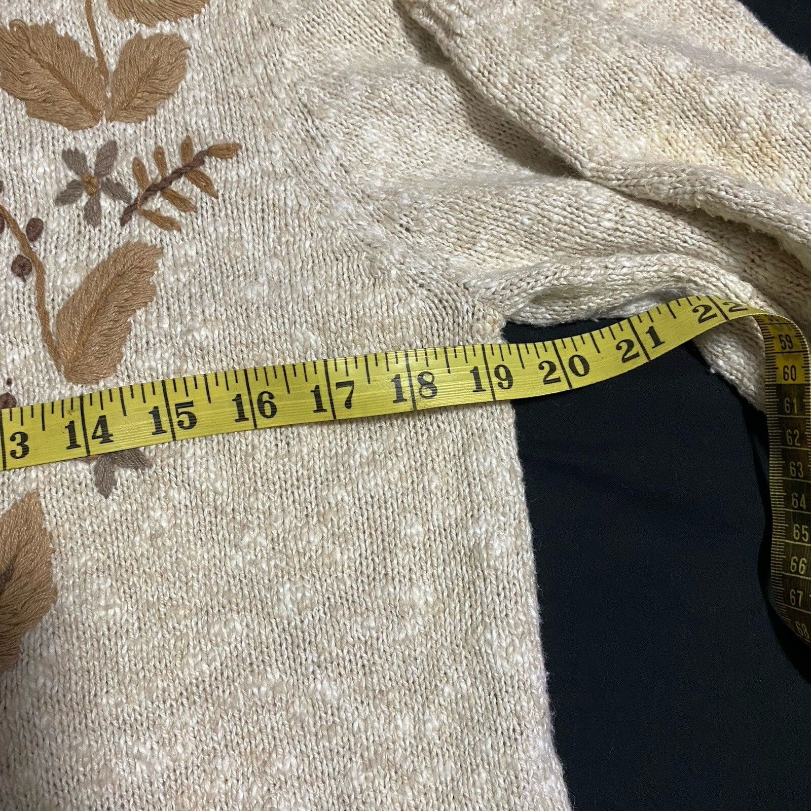 Classic Elements Embroidered Button Stitch Cardig… - image 3