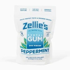 Zellies 100 Percent Xylitol Sugar Free Peppermint Chewing Gum