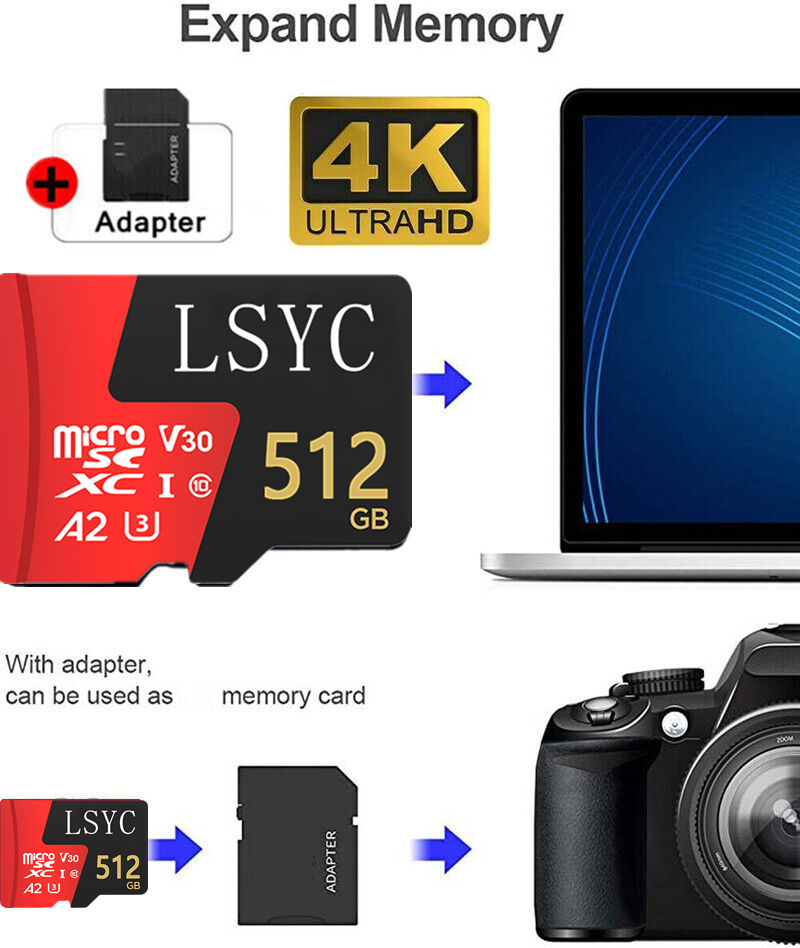 Ultra Micro SDHC Memory 512GB SD Card TF Cards Memory Card Lot Fast