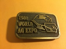 1988 World AG Expo Brass Metal Belt Buckle CD Hit