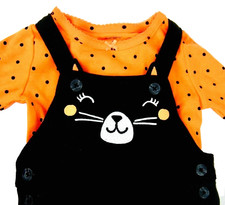 Halloween Outfit Black Cat Jumper Set Babys Size 3 Months 2pc Cotton Carters