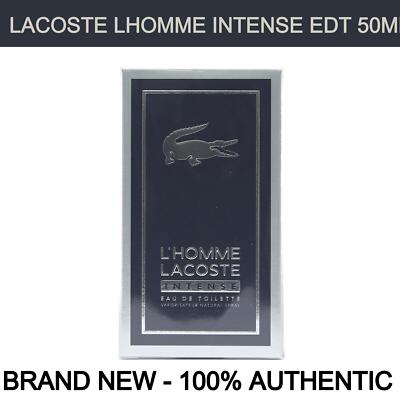 Lacoste L'Homme Intense Eau de Toilette for Men 1.6oz Spray Bottle, BRAND NEW!